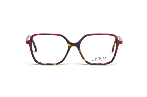 Große extravagante Damen-Kunststoffbrille mit Havanna-Muster & roten Akzenten, ENNY Enea – stilvolles Statement.