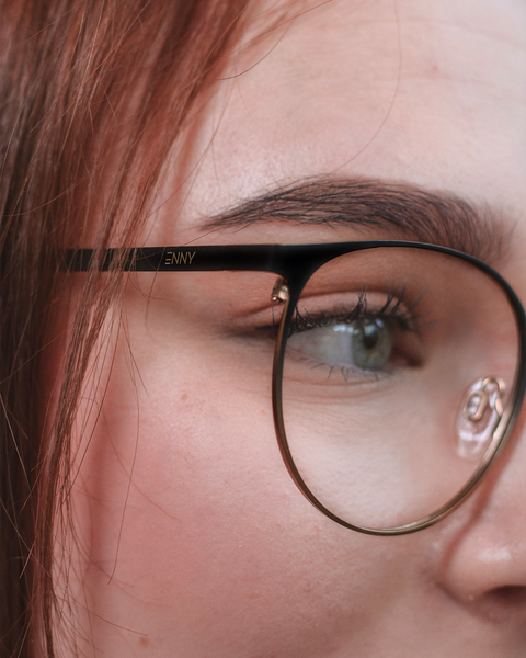 Damenbrille Schwarz Gold