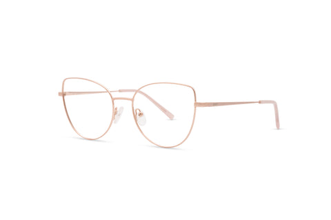 ENNY Brille Beflügelt - Cateyeform für Damen in Roségold, Schrägansicht