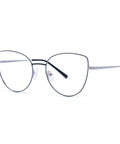 ENNY Brille Beflügelt - Cateyeform für Damen in Schwarz-Silber, Schrägansicht