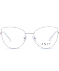 ENNY Brille Beflügelt - Cateyeform für Damen in Weiß-Gold, Frontansicht