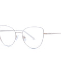 ENNY Brille Beflügelt - Cateyeform für Damen in Weiß-Gold, Schrägansicht