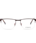 ENNY Brille Erfahren - eckige Form für Herren in Schwarz-Rot, Frontansicht