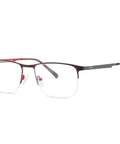 ENNY Brille Erfahren - eckige Form für Herren in Schwarz-Rot, Schrägansicht