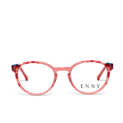 Fröhliche rote Kunststoffbrille für Mädchen – leicht & bequem für den Alltag.