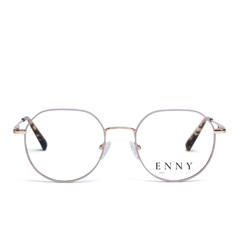Zarte Metallbrille mit dünnem goldfarbenem Rahmen – elegantes Unisex-Modell.