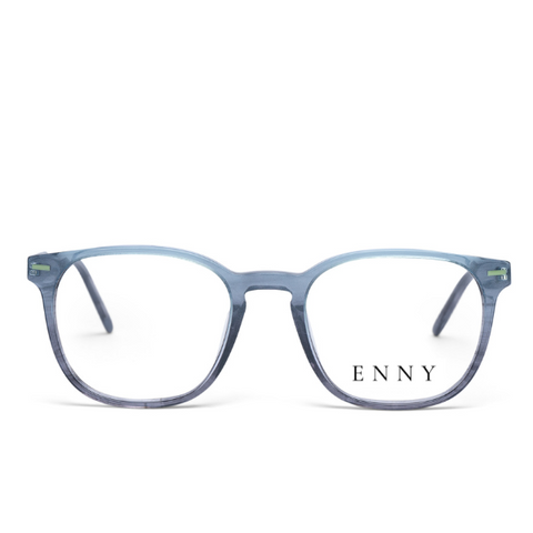Retro Kunststoffbrille mit breitem Metall Bügel und grauem Farbverlauf – stilvolles Unisex-Design.